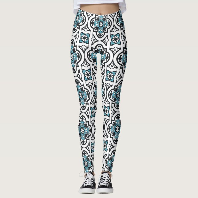 Leggings Tuile bleue portugaise (Devant)