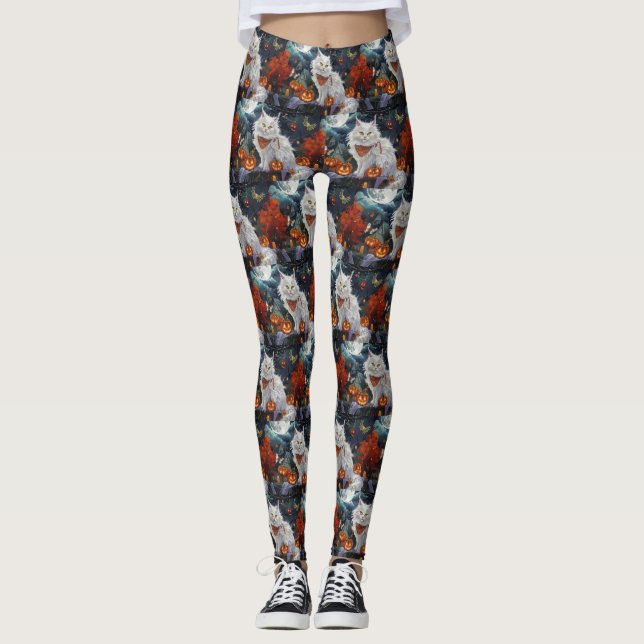 Leggings Turc Angora Chat Halloween Éffrayant (Devant)