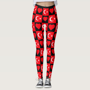 Leggings Turquie Drapeau Coeur Motif mignon Patriotique Tur