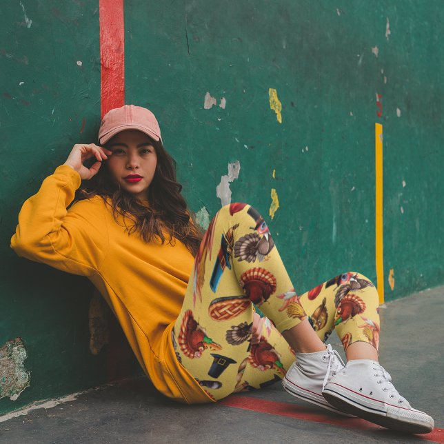 Leggings Turquie Thanksgiving Fall Animaux (Créateur téléchargé)