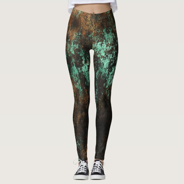 Leggings Turquoise Cooper Patina Metallic (Devant)