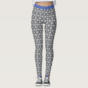 Leggings Turquoise, gris et blanc Motif
