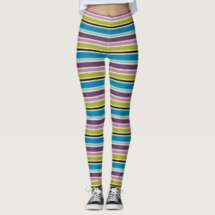 Leggings Turquoise pourpre et mauve