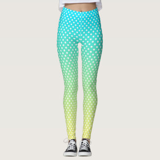 Leggings Turquoises de Gradient Jaune pois