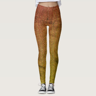Leggings Tweed Texture du rose rouillé au vert, ZEA