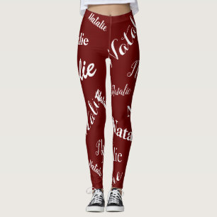 Leggings Typographie de nom personnalisée Police Bourgogne