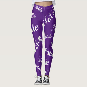Leggings Typographie de nom personnalisée Police Royal Purp