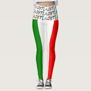 Leggings Typographie italienne de l'IL Tricolore de drapeau