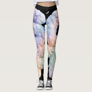 Leggings Typographie pastel de nuage doux esthétique mignon