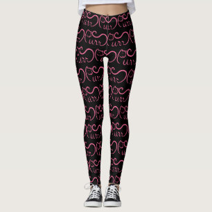 Leggings Typographie Ronronnement ROSE