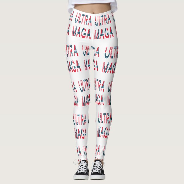 Leggings Ultra MAGA Trump Patriotique Républicain Conservat (Devant)