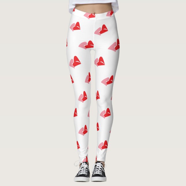 Leggings Un baiser connecte deux coeurs ensemble (Devant)