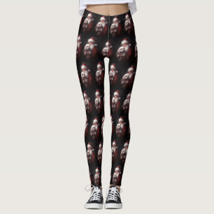Leggings Un caniche au Père Noël Festif