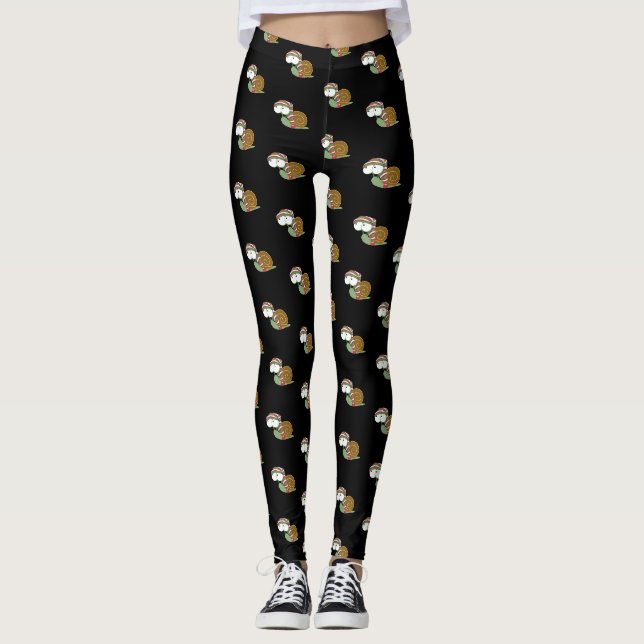Leggings Un escargot endormi dans un Casquette endormi (Devant)