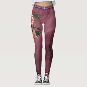 Leggings Un flamant sucré dans une parade tropicale