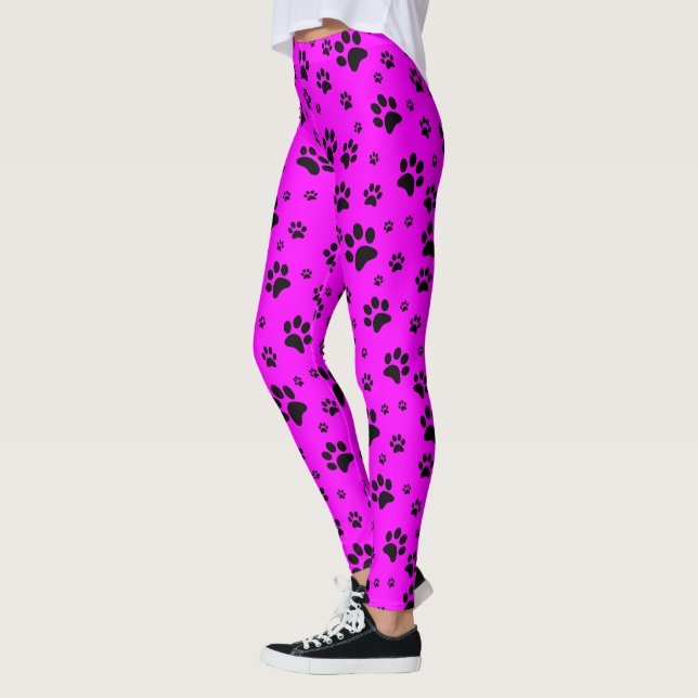 Leggings Un joli Black amusant sur Hot Rose Fuchsia Emprein (Gauche)