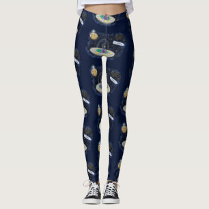 Leggings Un joli poisson heureux dans l'espace dessin animé