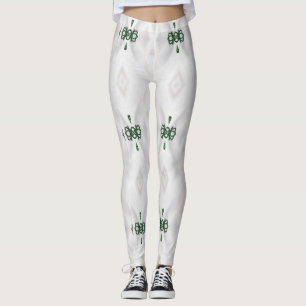 Leggings Un Motif de neige blanche et de ruban de Noël