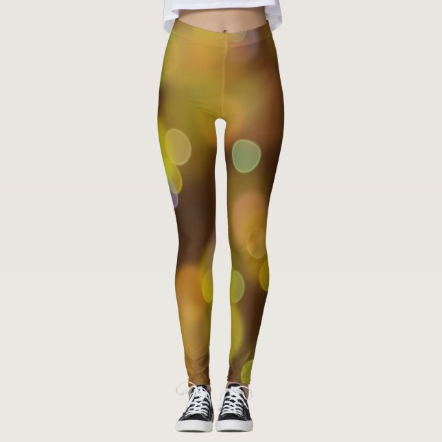 Leggings Un Motif de Noël d'or sur Fawn Brown (Devant)