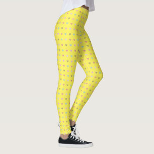 Leggings Un Motif de Pastel Coloured Hearts Design
