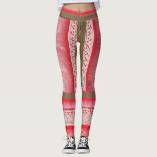 Leggings un motif de point de croix avec un arrière - plan