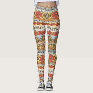 Leggings Un motif ethnique clair et transparent, coloré.