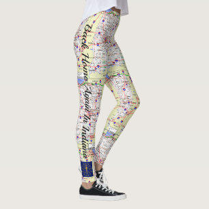 Leggings Une Carte Fun De Retour À La Maison En Indiana