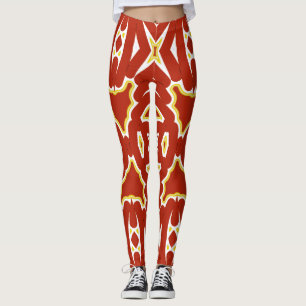 Leggings Une couleur rouge vif "Ratti_Creative_Arts" Leggin