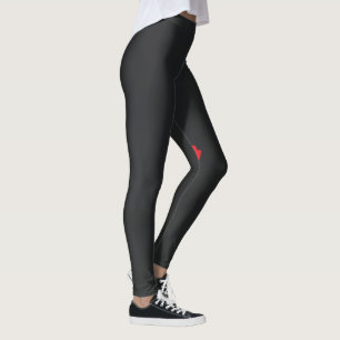 Leggings une fleur rouge avec un arrière - plan noir