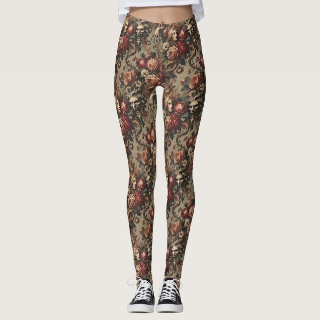 Leggings Une floraison prudente - gothique victorien (Devant)