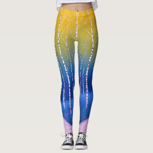 Leggings Une fourche dans le temps - Un paysage boisé