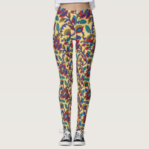 Leggings Une pièce d'art textile vibrante avec du rouge aud