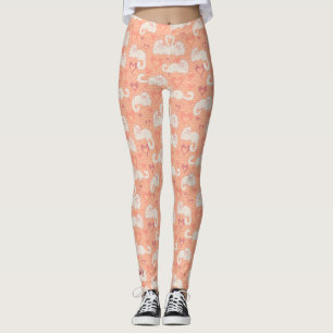 Leggings Une traînée d'amour de chats avec le coeur et les 