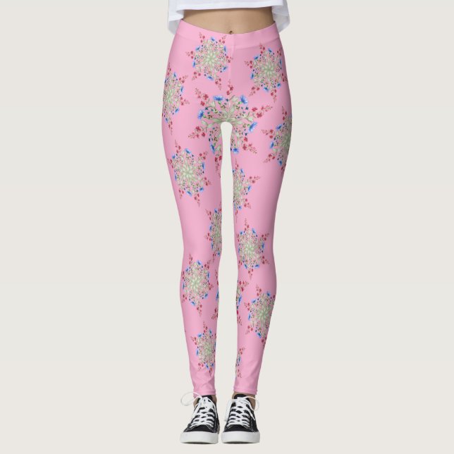 Leggings Unique Flower Pattern Designed (Devant)