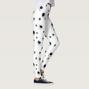 Leggings Unique mignon drôle noir et blanc de yeux