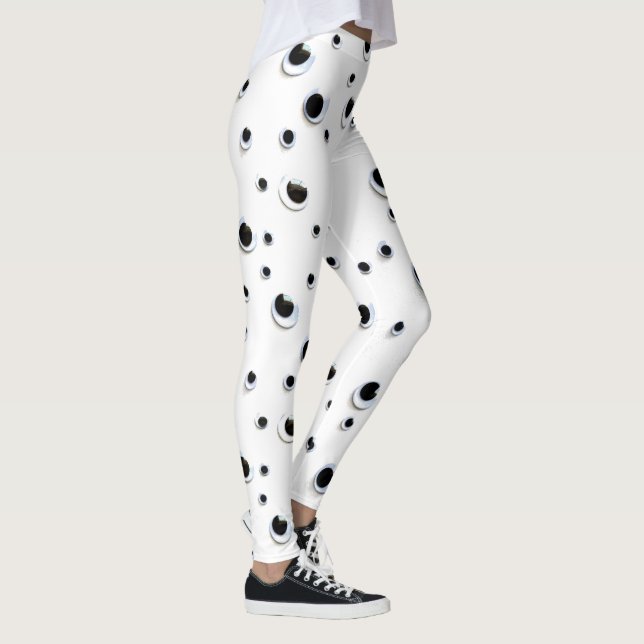 Leggings Unique mignon drôle noir et blanc de yeux (Droite)