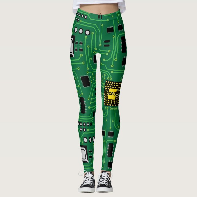 Leggings Unité centrale de traitement nerd de carte (Devant)