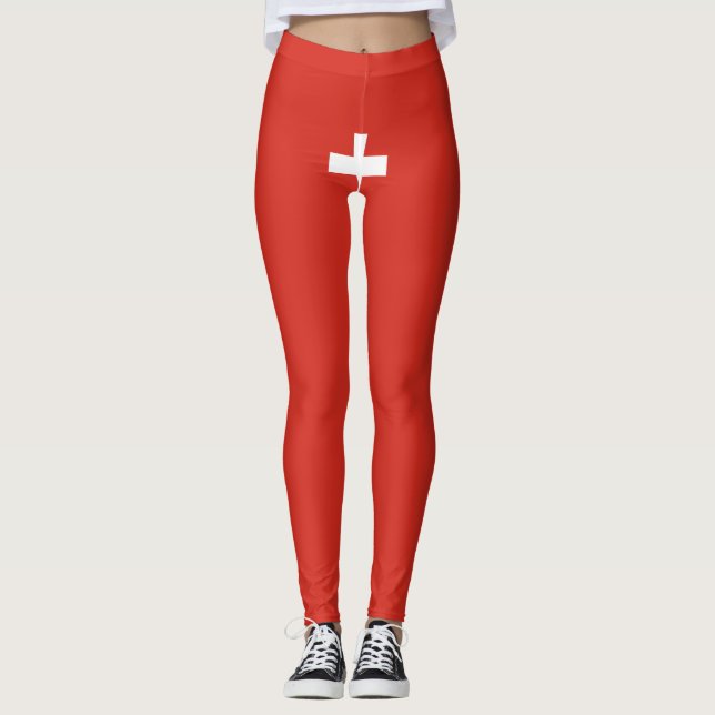Leggings unter Schweizer Flagge (Vorderseite)
