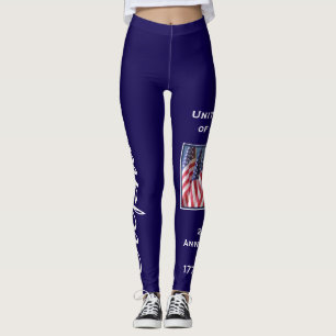 Leggings USA 250th Anniversary nom personnalisé yoga