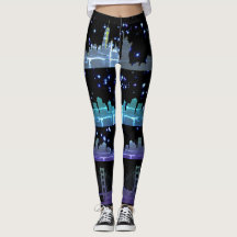 USA City Skylines Silver Nightlife avec étoiles