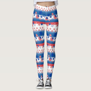 Leggings USA Stars & Stripes American Flag Light & firework