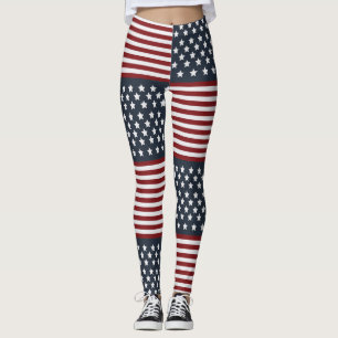 Leggings USA Stars & Stripes American Flag Light & firework