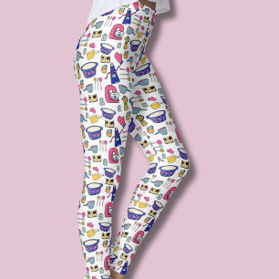 Leggings Ustensiles de cuisine lumineux Chef Gâteau Boulang