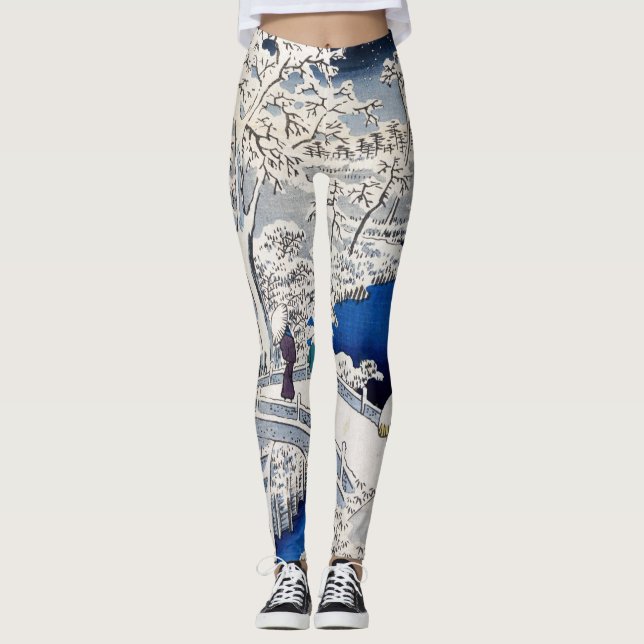 Leggings Utagawa Hiroshige - Pont des tambours à Meguro (Devant)