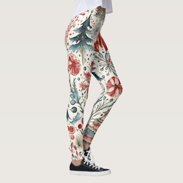 Leggings Vacances Arbres Vacances Vacances hiver design fan (Droite)