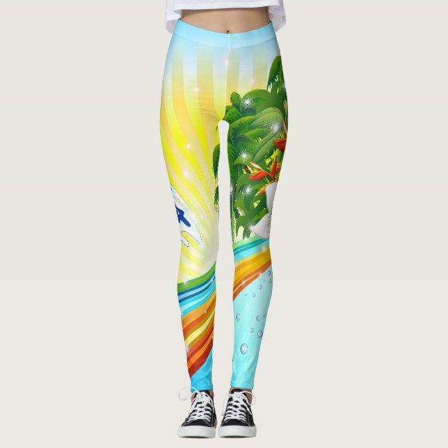 Leggings Vacances d'été exotiques (Devant)