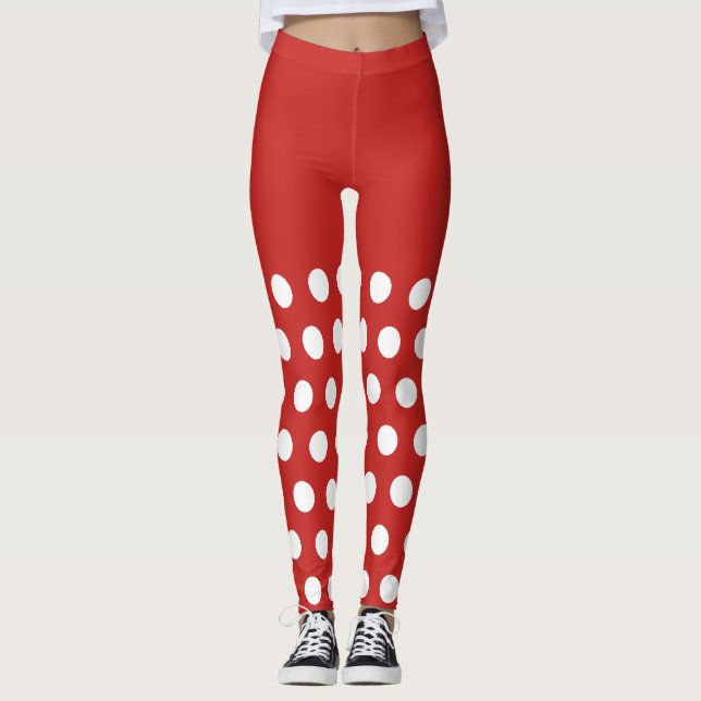Leggings Vacances Sexy Elf Red Spots Retro Noël (Devant)