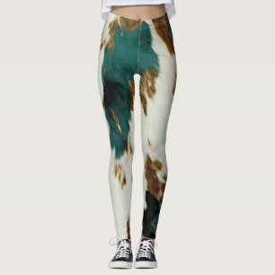 Leggings Vache blanche de l'Ouest Emerald Gold