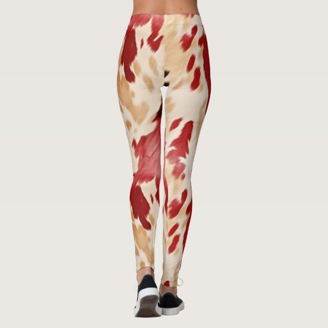 Leggings Vache d'ivoire à la crème rouge (Dos)