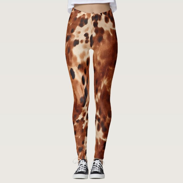 Leggings Vachette à crème noire Brown occidentale (Devant)